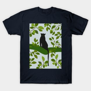 Black panther sits on a branch T-Shirt